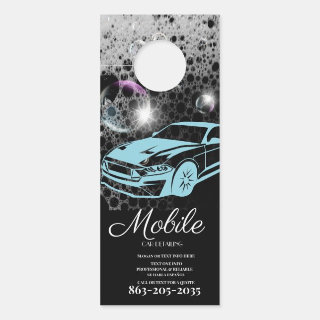 Affichette De Porte Lavage de detailing automobile mobile professionne (Devant)