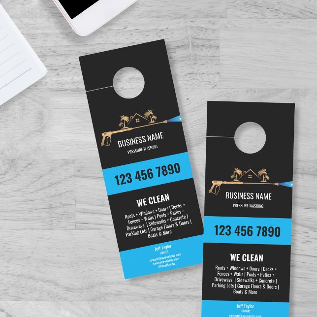 Affichette De Porte Lavage de puissance à pression professionnel (Créateur téléchargé)