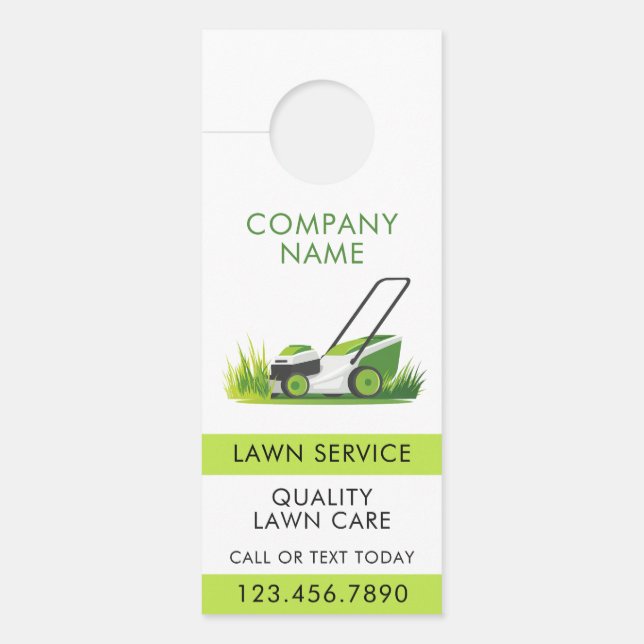 Affichette De Porte Lawn Care Landscaping Professional QR Code (Devant)