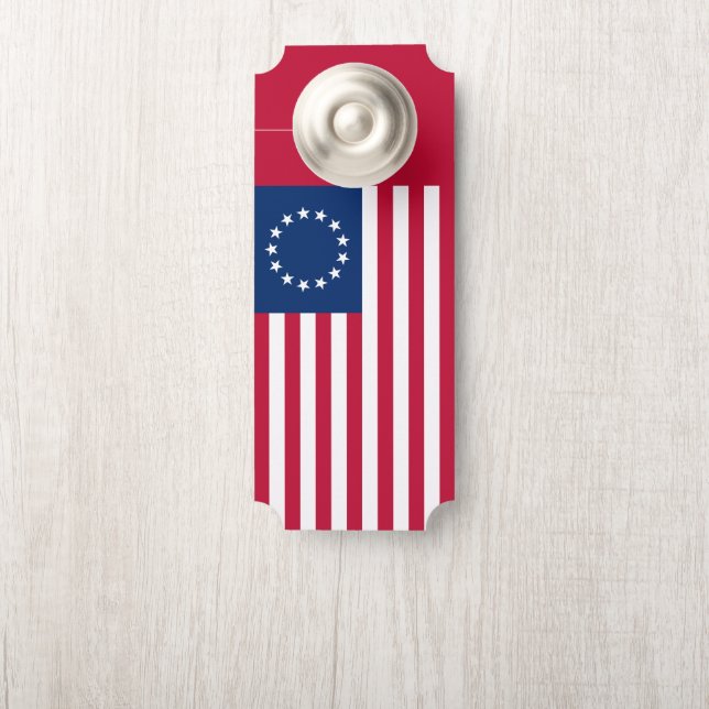 Affichette De Porte Le Cercle d'étoiles, Drapeau américain par Betsy R (Sur le bouton)