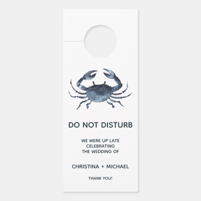 Affichette De Porte Le crabe bleu | Invité Mariage (Devant)