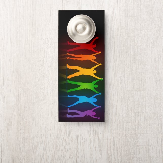 Affichette De Porte Les six silhouettes debout de Slipperyjoe, bras le (Sur le bouton)