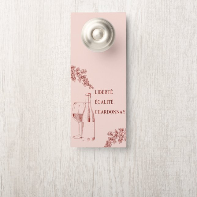 Affichette De Porte Liberté Égalité Chardonnay Drôle Illustration de v (Sur le bouton)