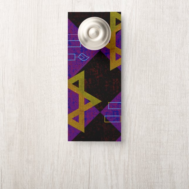 Affichette De Porte L'image à thème Hanukkah de SlipperyJoe jaune doré (Sur le bouton)
