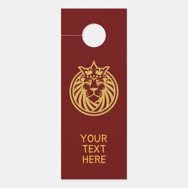 Affichette De Porte Lion Avec Couronne - Style Or 4 (Devant)