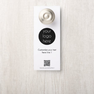 Affichette De Porte Logo d'entreprise personnalisé Code QR promotionne
