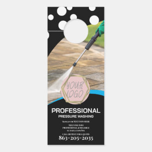 Affichette De Porte Logo Minimaliste de Lavage sous Pression Professio