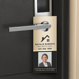 Affichette De Porte Logo personnalisé de l'agent immobilier Realtor Or