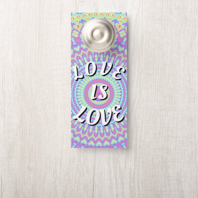 Affichette De Porte Love Is Love Fierté  (Sur le bouton)