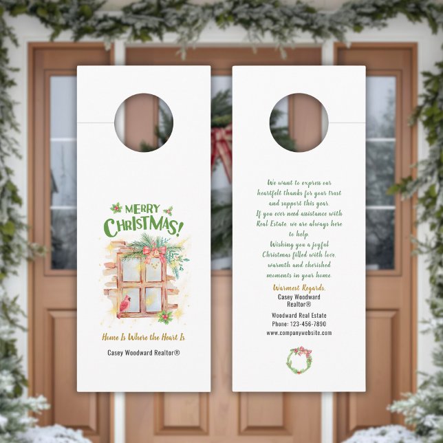 Affichette De Porte Maison de Noël où le coeur est | Immobilier (Créateur téléchargé)