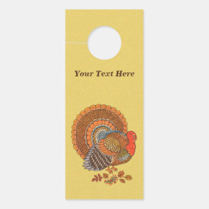 Affichette De Porte Male Turquie automne plumes colorées dans Pile feu