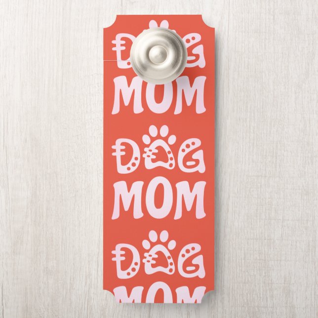 Affichette De Porte Maman Chien (Sur le bouton)