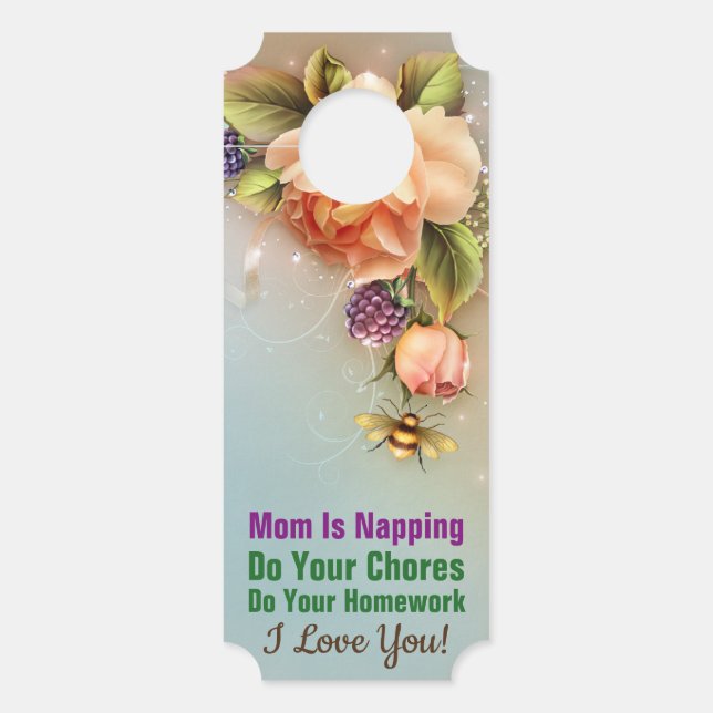 Affichette De Porte Maman est en train de faire la sieste - Petites ét (Devant)