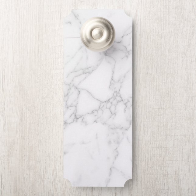 Affichette De Porte Marbre Blanc (Sur le bouton)
