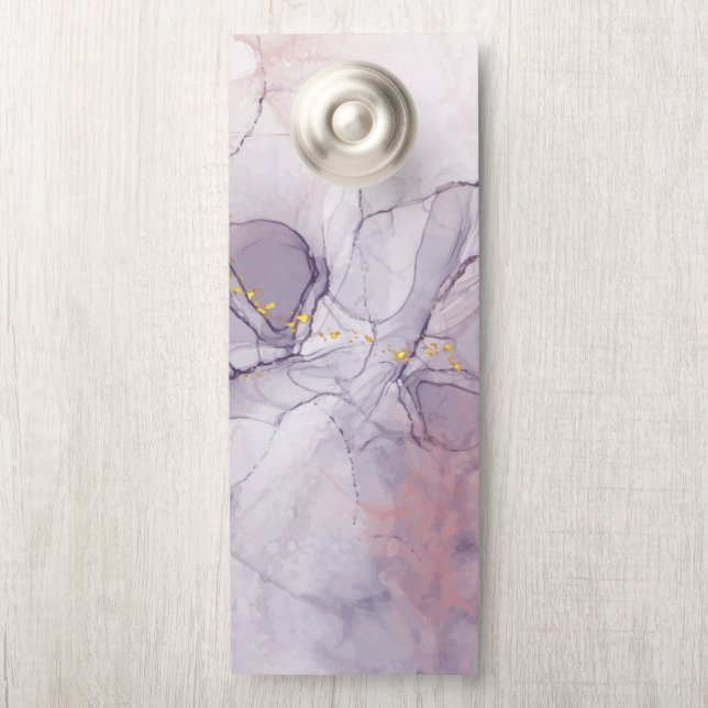 Affichette De Porte Marbre violet et or (Sur le bouton)