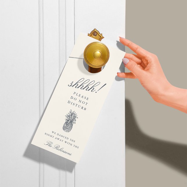 Affichette De Porte Mariage d'ananas vintage Bienvenue/Ne pas déranger (Créateur téléchargé)