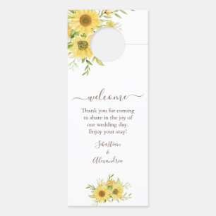 Affichette de porte Mariage de tournesol de printe