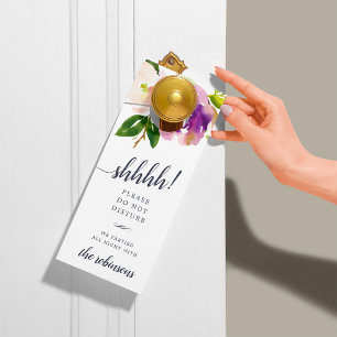 Affichette De Porte Mariage en fleur vive Bienvenue/Ne pas déranger