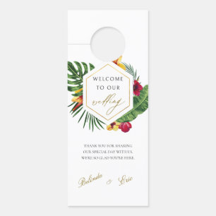Affichette de porte Mariage Gold Tropical