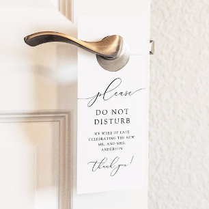 Affichette De Porte Mariage Minimaliste Moderne Ne Pas Déranger Hôtel