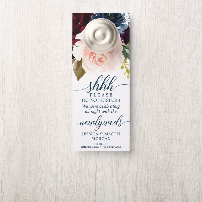 Affichette de porte mariage - Ne pas déranger - Bo (Sur le bouton)