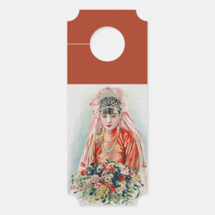 Affichette De Porte Mariée en rouge au Mariage chinois à Shanghai