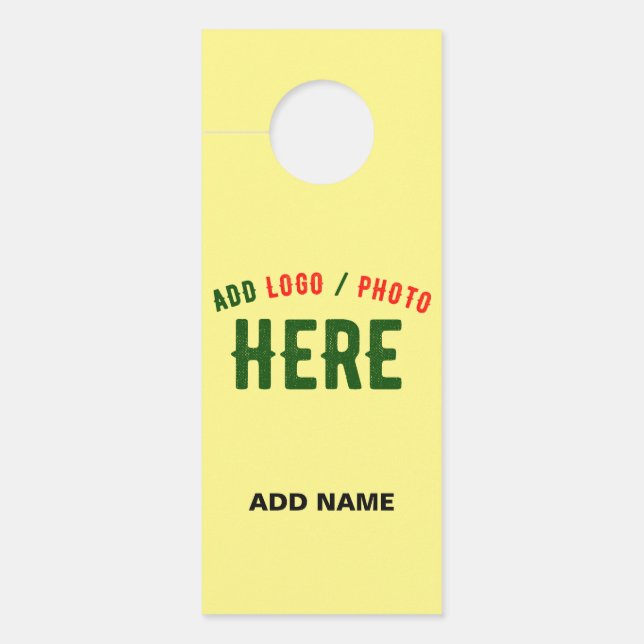 AFFICHETTE DE PORTE MARQUE VÉRIFIÉE MODERNE ET MODERNE PASTEL JAUNE (Devant)