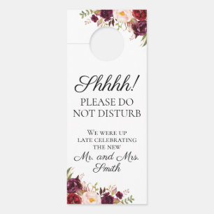 Affichette De Porte Marsala et Pink Floral Mariages Affichettes de por