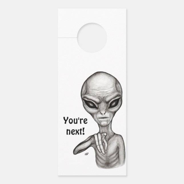 Affichette De Porte Mauvais Alien, Tu es le prochain ! (Devant)