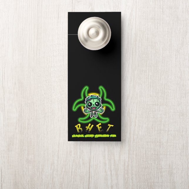 Affichette De Porte Mignonne, drôle de zombie (Sur le bouton)