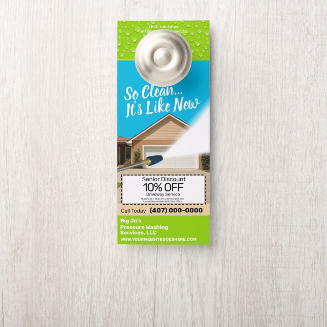 Affichette De Porte Modèle personnalisable de lavage d'alimentation so (Sur le bouton)