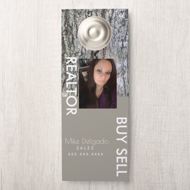 Affichette De Porte Modern Property Manager Home Sales Broker (Sur le bouton)