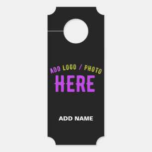 AFFICHETTE DE PORTE MODERNE ET MODERNE PERSONNALISABLE NOIR VÉRIFIÉ