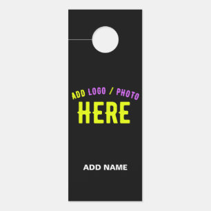 AFFICHETTE DE PORTE MODERNE ET MODERNE PERSONNALISABLE NOIR VÉRIFIÉ