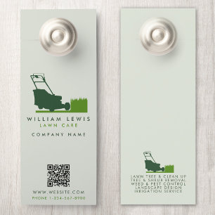 Affichette De Porte Moderne tondeuse à gazon Soins simples QR Code