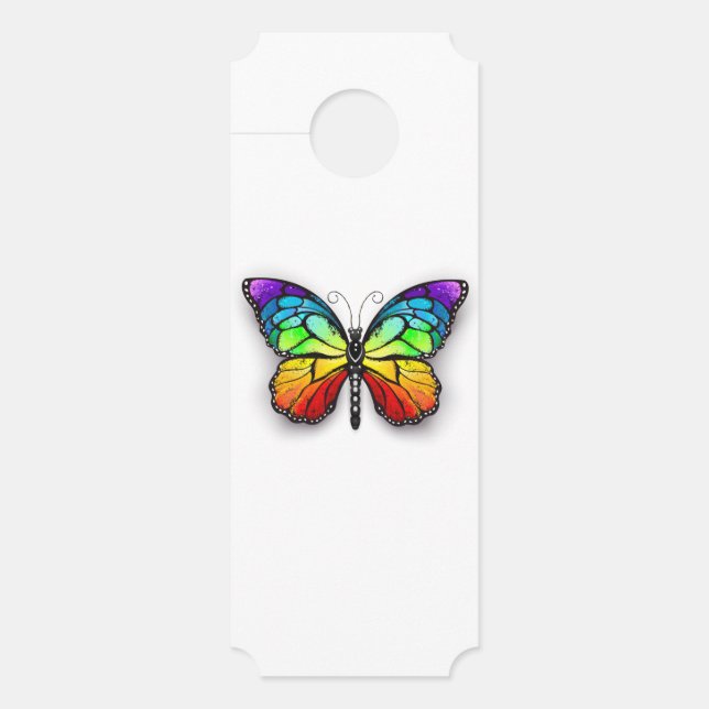 Affichette De Porte Monarque papillon arc-en-ciel (Devant)