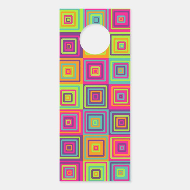 Affichette De Porte Motif de carrés (Devant)