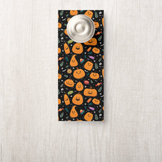 Affichette De Porte Motif d'Halloween avec bonbon et Motif noir