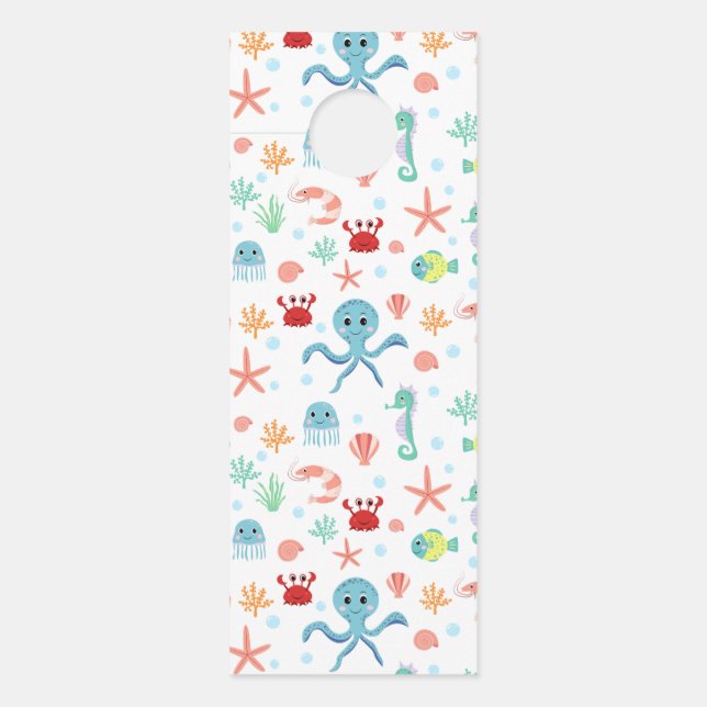 Affichette De Porte Motif du monde marin (Devant)