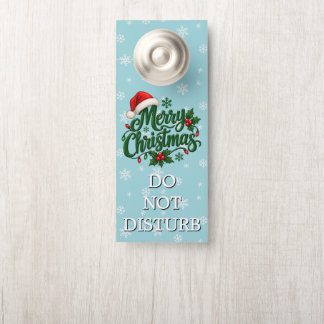 Affichette De Porte Motif Flocon de Neige Cyan Fêtes Personnalisé