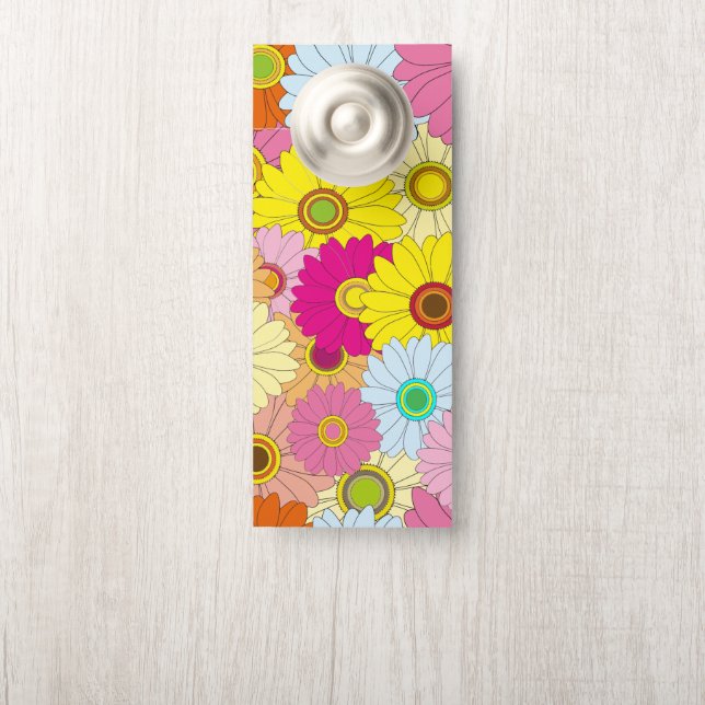 Affichette De Porte motif floral (Sur le bouton)