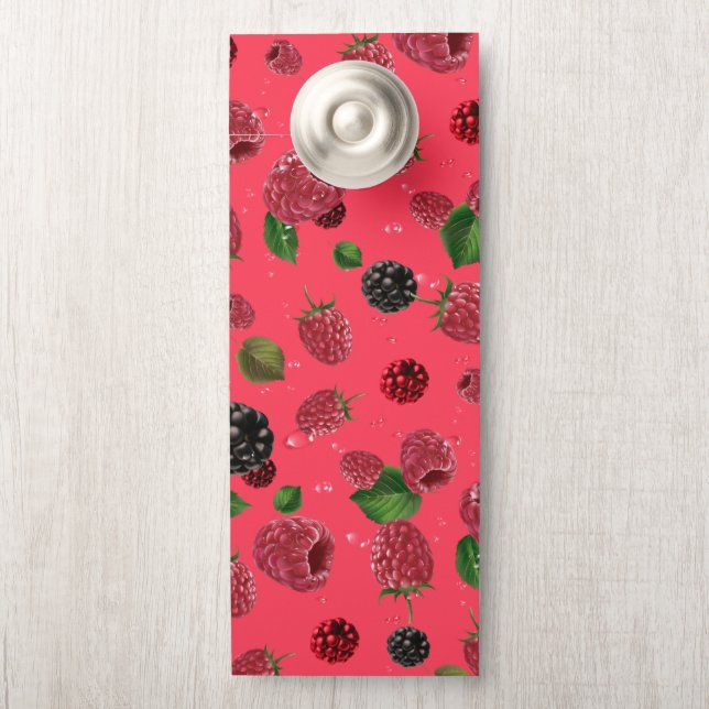 Affichette De Porte Motif Framboise (Sur le bouton)