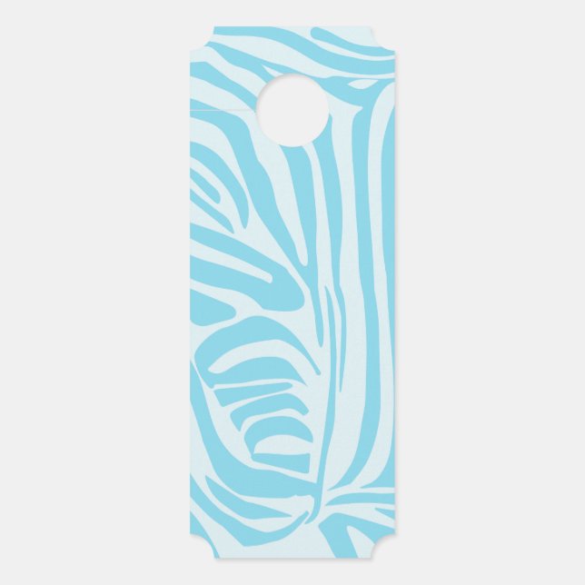 Affichette De Porte Motif Zèbre Bleu (Devant)