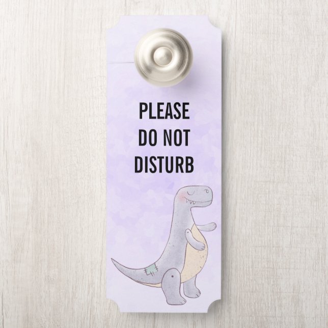 Affichette De Porte Ne Disturbe Pas Cute Tyrannosaurus Rex Dinosaur To (Sur le bouton)