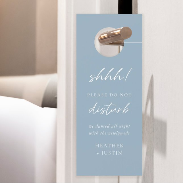 Affichette De Porte Ne pas déranger Dusty Blue Mariage Hotel (Créateur téléchargé)