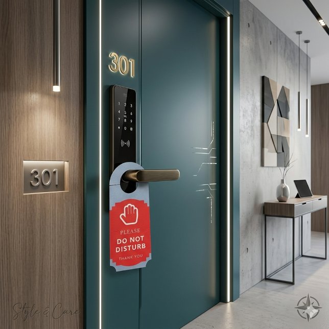 Affichette De Porte Ne pas déranger et bienvenue Billet réversible (Do Not Disturb and Welcome Reversible Ticket Door Hanger)