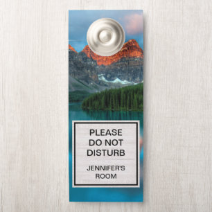 Affichette De Porte Ne pas déranger Pittoresque Mountain & Lake Photo
