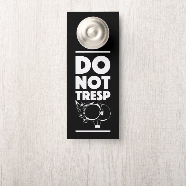 Affichette De Porte ne pas pénétrer en noir (Sur le bouton)
