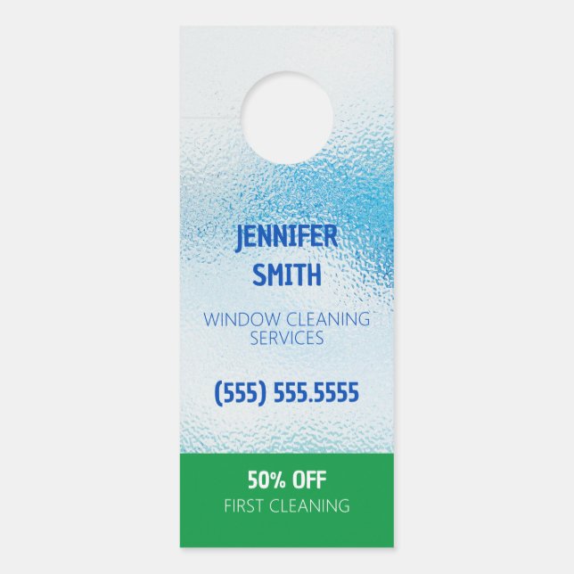 Affichette De Porte Nettoyage de fenêtres (Devant)