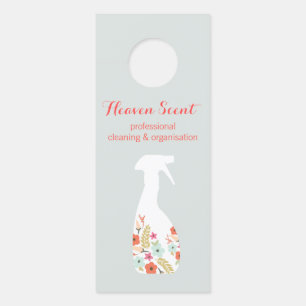 Affichette De Porte Nettoyage de la maison de la bouteille en vaporisa